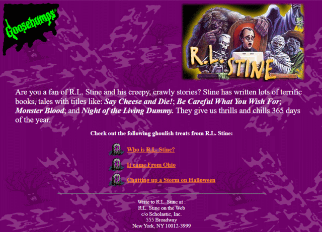 R.L. Stine Home Page